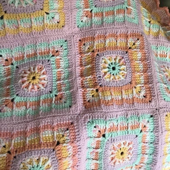 Handmade Baby Afghan Crochet 40 Inch Blanket New - Picture 6 of 9
